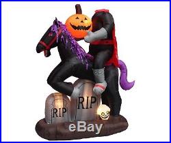 Halloween Air Blown Inflatable Yard Decoration Headless Horseman Pumpkin & Skull