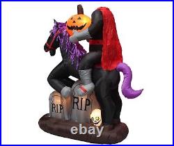 Halloween Air Blown Inflatable Yard Decoration Headless Horseman Pumpkin & Skull