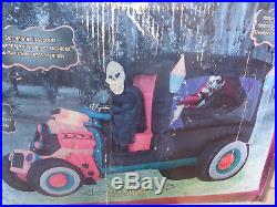 Halloween Airblown Inflatable GEMMY ANIMATED REAPER HEARSE DRACULA COFFIN OPENS