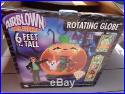 Halloween Airblown Inflatable GEMMY ROTATING GLOBE 6FT TALL WITCH & GHOSTS