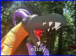 Halloween Airblown Inflatable Gemmy 7 Ft Two Headed Dragon Flaming Mouth