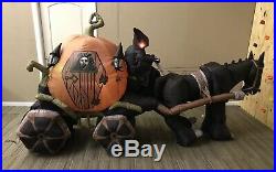 Halloween Airblown Inflatable Horse Carriage With Reaper Gemmy Blow Up Huge 12