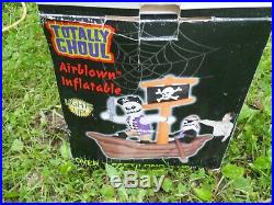 Halloween Airblown Inflatable Pirate Ship Yard Decor Totally Ghoul Over 7' Long