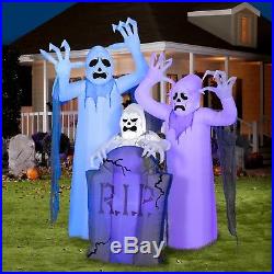 Halloween Airblown Inflatable ShortCircuit Ghosts Trio with Tombstone Scene by G