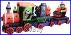Halloween Airblown Inflatable Train With Tombstone, Witch, and Cauldron