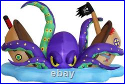 Halloween Animated 7.5FT Inflatable Giant Octopus with Light-Up Pirate Ship