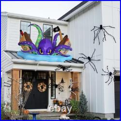 Halloween Animated 7.5FT Inflatable Giant Octopus with Light-Up Pirate Ship