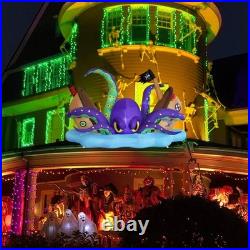 Halloween Animated 7.5FT Inflatable Giant Octopus with Light-Up Pirate Ship