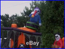 Halloween Animated Airblown Inflatable Skeleton Pirate Ship Figure Yard Prop Big