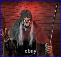 Halloween Animated Lunging Reaper Life Size Prop Haunted House Outdoor Spirit