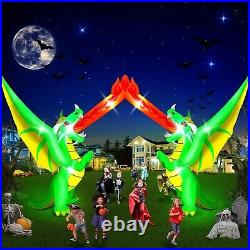 Halloween Archway Fire Breathing Dragon Airblown Inflatable Decor LED Blow Up