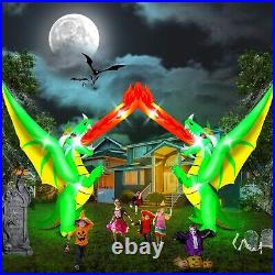 Halloween Archway Fire Breathing Dragon Airblown Inflatable Decor LED Blow Up