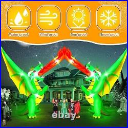 Halloween Archway Fire Breathing Dragon Airblown Inflatable Decor LED Blow Up
