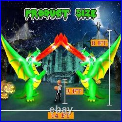 Halloween Archway Fire Breathing Dragon Airblown Inflatable Decor LED Blow Up