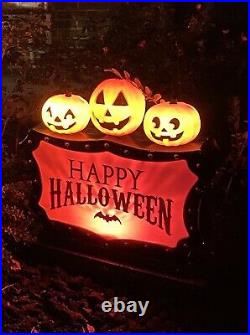 Halloween Blow Mold Plastic Tombstone Light Up New Pumpkins Trick Or Treat 2021