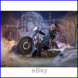 Halloween Decor Motorcycle Riding Reaper Outdoor Lawn Yard Decoration Lighted