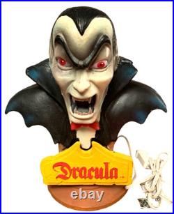 Halloween Dracula Head Lights Up Blow Mold Vintage Universal Monsters 1997