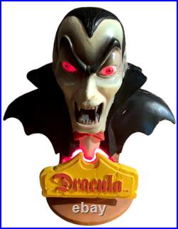 Halloween Dracula Head Lights Up Blow Mold Vintage Universal Monsters 1997
