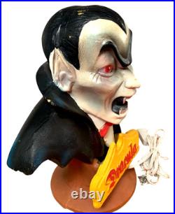 Halloween Dracula Head Lights Up Blow Mold Vintage Universal Monsters 1997