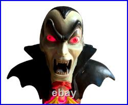 Halloween Dracula Head Lights Up Blow Mold Vintage Universal Monsters 1997