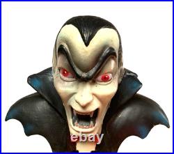 Halloween Dracula Head Lights Up Blow Mold Vintage Universal Monsters 1997
