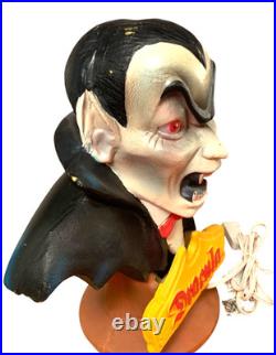 Halloween Dracula Head Lights Up Blow Mold Vintage Universal Monsters 1997