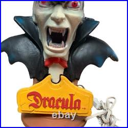 Halloween Dracula Head Lights Up Blow Mold Vintage Universal Monsters 1997
