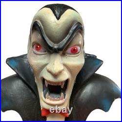 Halloween Dracula Head Lights Up Blow Mold Vintage Universal Monsters 1997