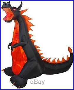 Halloween Fire Dragon Lights & Animation Haunted Inflatable Airblown 7 Ft Tall