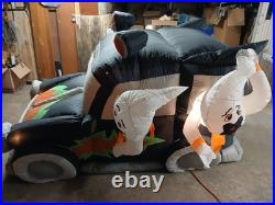 Halloween Gemmy 7' Hot Rod Hearse Lighted Airblown Inflatable RARE With Fan