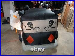 Halloween Gemmy 7' Hot Rod Hearse Lighted Airblown Inflatable RARE With Fan