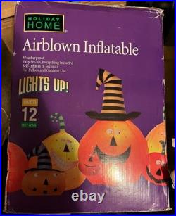 Halloween Gemmy Airblown Inflatable Pumpkin Patch OVER 12' LONG