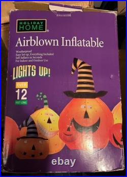 Halloween Gemmy Airblown Inflatable Pumpkin Patch OVER 12' LONG