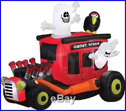 Halloween Ghost Rider Hot Rod Car Crow Inflatable Airblown Rockabilly
