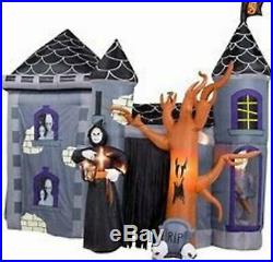 Halloween HAUNTED HOUSE MANSION MUSICAL Airblown Inflatable Over 12' Long GEMMY