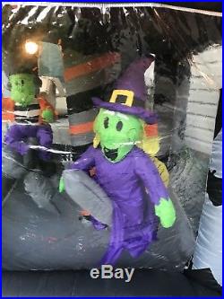 Halloween Haunted House Carousel Inflatable Witch Ghost Frankenstein