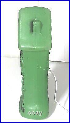 Halloween Haunted House Mansion 16 Inch Vtg 1970 Green Blow Mold Lighted