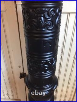 Halloween Haunted House Porch Candles Black Orange Flame Empire Mold PAIR