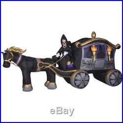 Halloween Inflatable 13' Grim Reaper With Horse Drawn Carriage By Gemmy