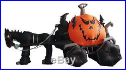 Halloween Inflatable Air Blown Blowup Decoration Grim Reaper Pumpkin Carriage