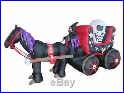 Halloween Inflatable Air Blown Blowup Decoration Skeleton Ghost Mustang Carriage