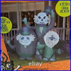 Halloween Inflatable Airblown Haunted Mansion Hitchhiking Ghosts Disney 6' New