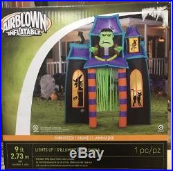 Halloween Inflatable Animated Gemmy Airblown Archway Haunted House 9' Tall