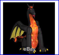 Halloween Inflatable Dragon Animated Wings Fire Lighted Airblown Yard