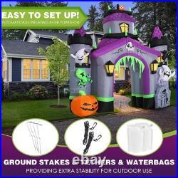Halloween Inflatables Giant 12.5 FT Haunted House Castle Archway Outdoor Decorat