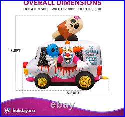Halloween Inflatables Large 8 Ft Clown Ice Cream Truck Inflatable Outdoor Hall