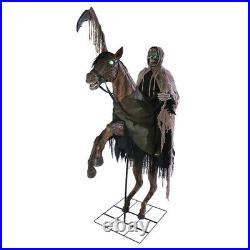 Halloween LIFESIZE REAPERS ANIMATED HORSE RIDE PROP DECOR With STEP HERE PAD FREE