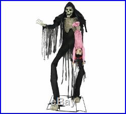Halloween Life Size Animated Towering Boogey Man w Kid Prop Haunted Decor Spirit