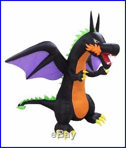 Halloween Lighted Air Blown Inflatable Party Blowup Decoration Fire Wing Dragon