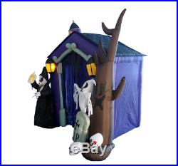 Halloween Self-Inflatable Haunted House Castle with Skeletons Includes Lights